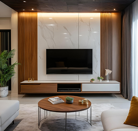 Wall-Mounted TV Unit designs in Bangalore