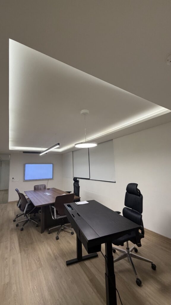 Minimal Meeting Hall in Nambiar builders