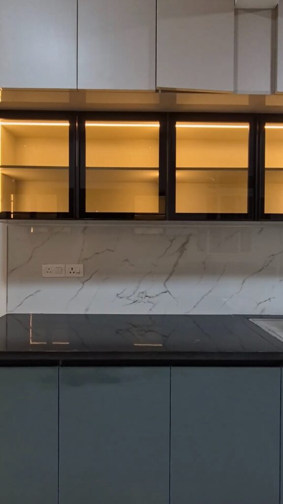 Minimalist kitchen design close view